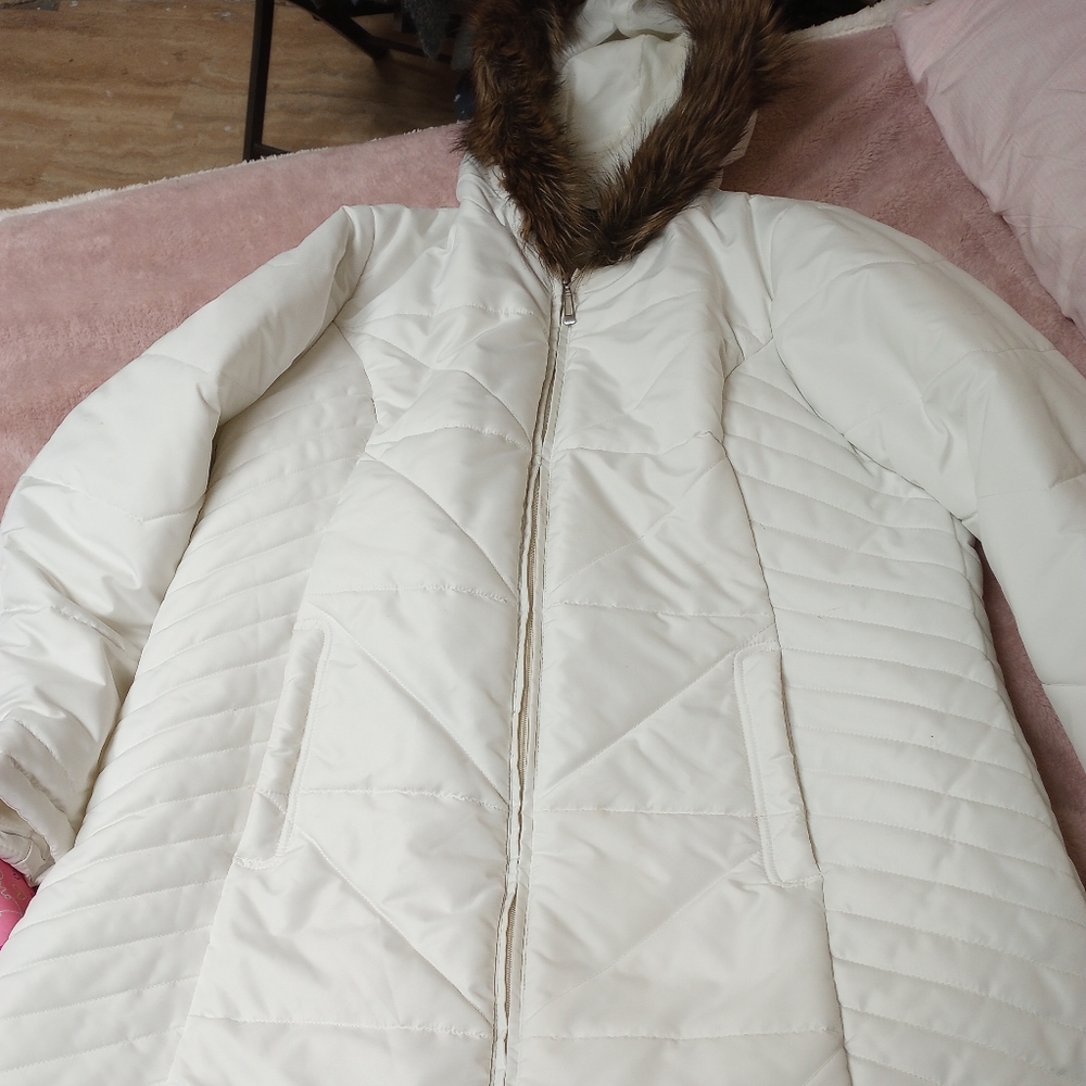 White Long Puffer Coat